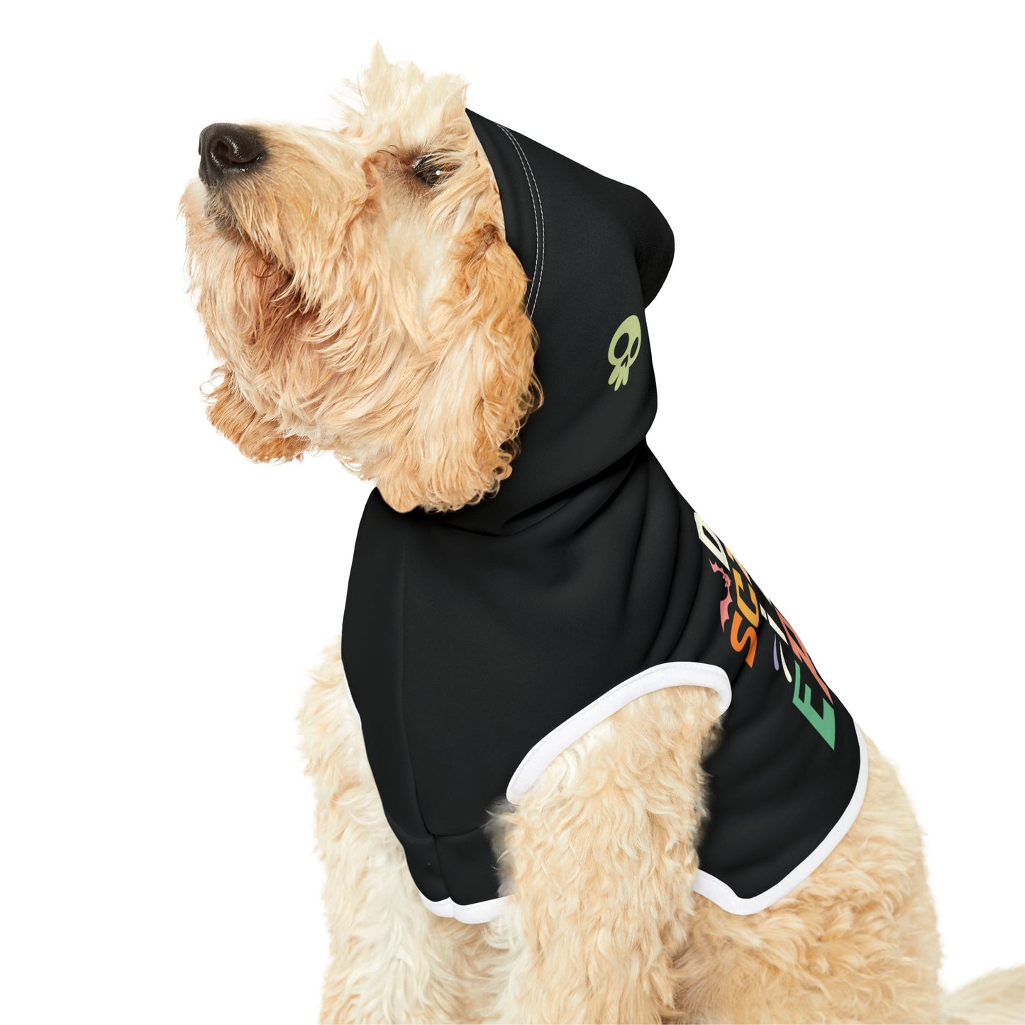 Pet Hoodie - Funny Halloween - Don't Scare Me I Poop Easily Dog Coat