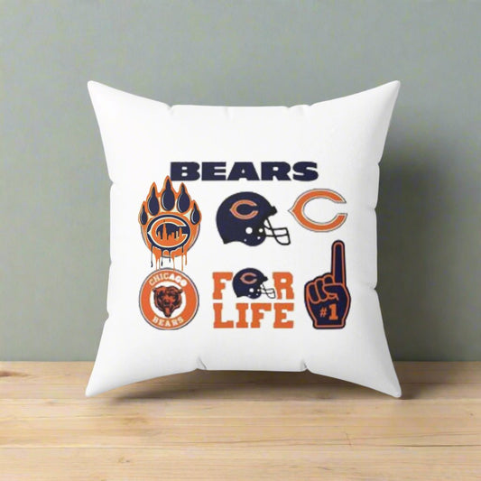 Chicago Bears Fan - Football Lover Double-Sided Square Throw Pillow