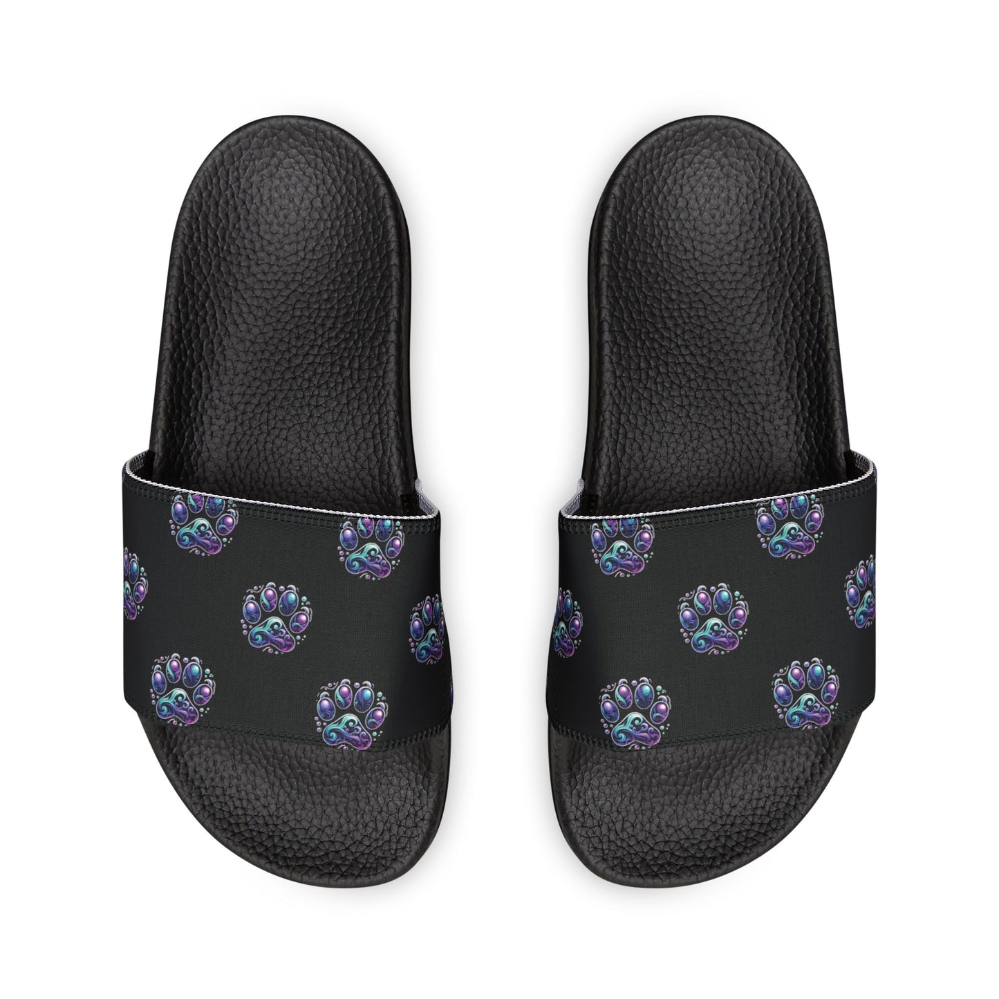 Women's Removable-Strap Sandals - Celestial and Black & White Heart Shaped Paw prints