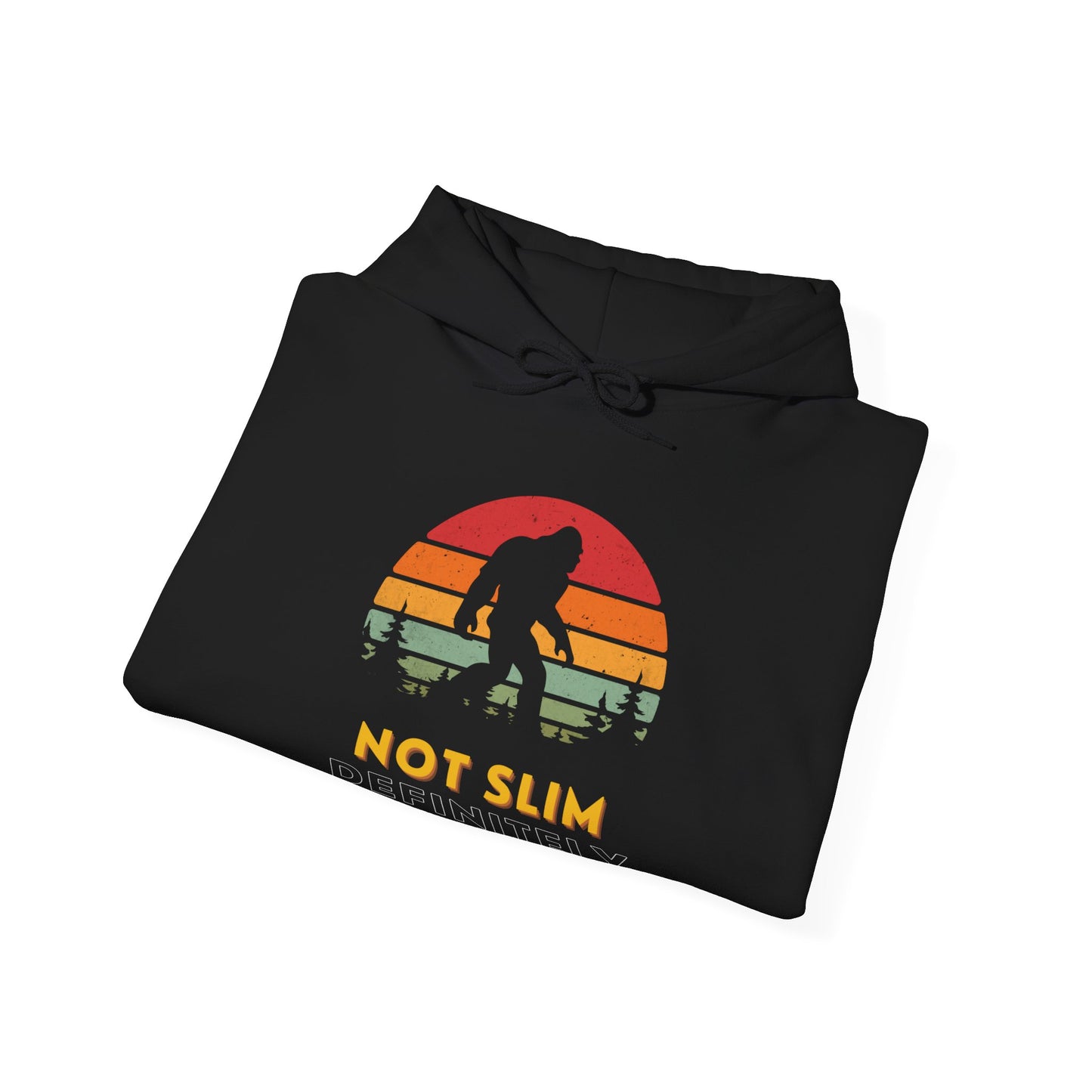 Not Slim Definitely Shady Bigfoot/Sasquatch Retro Sunset Hoodie