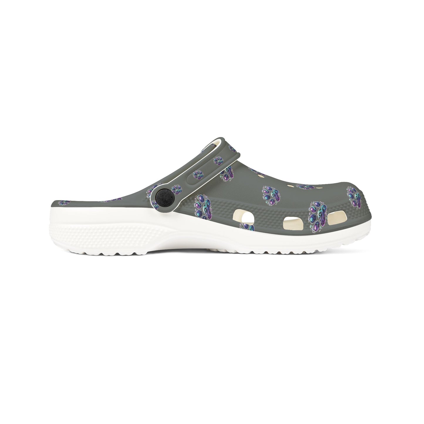 Foam Rubber Shoes - Paw Print - Men's & Women's - Dark Grey