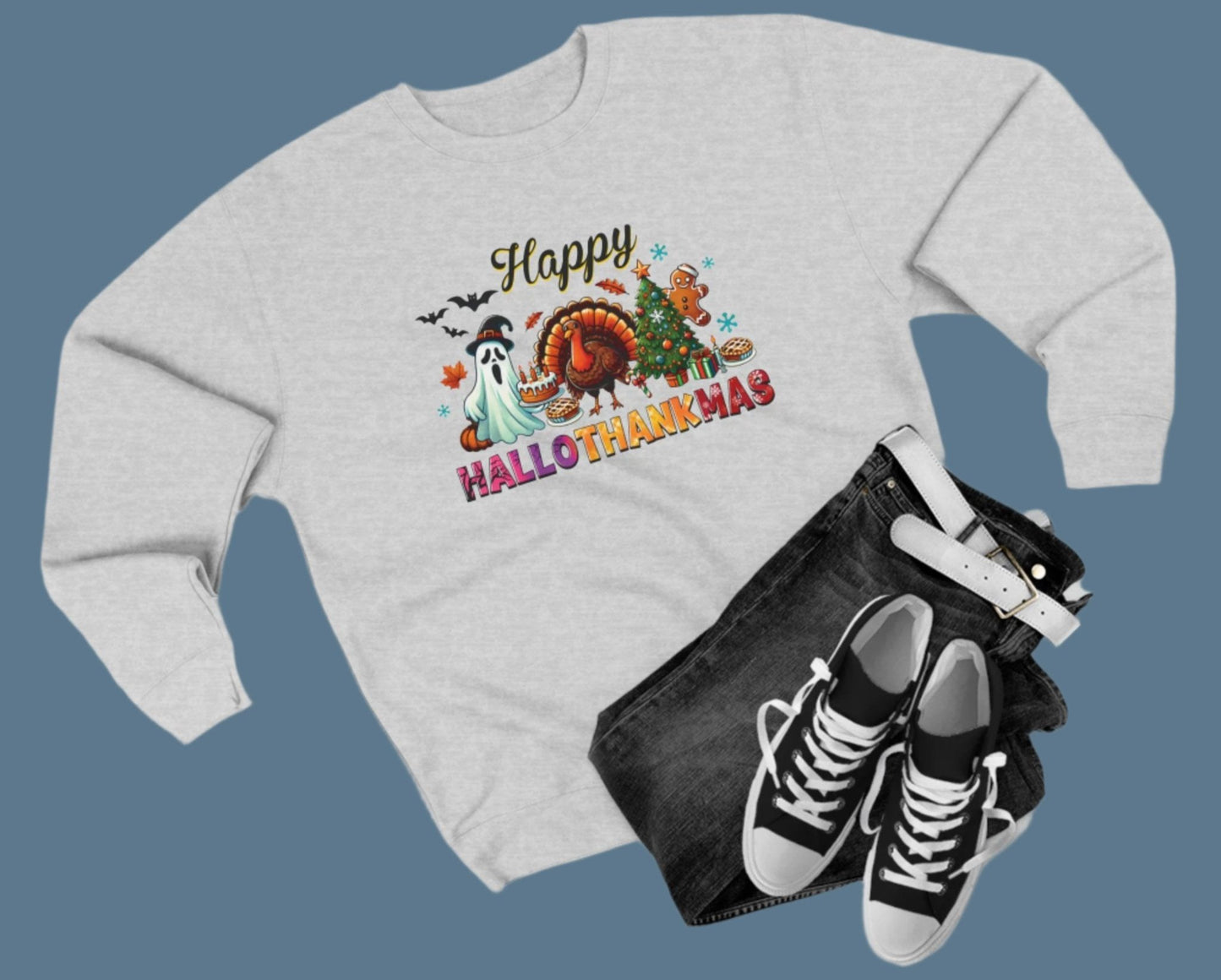 Happy HalloThankMas Festive - Holiday Sweatshirt