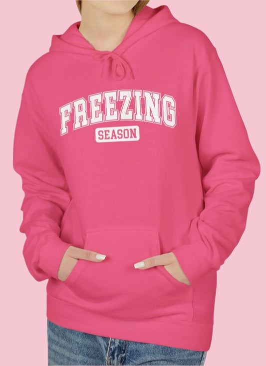 Freezing Season - Fleece Hooded Sweatshirt - White Font