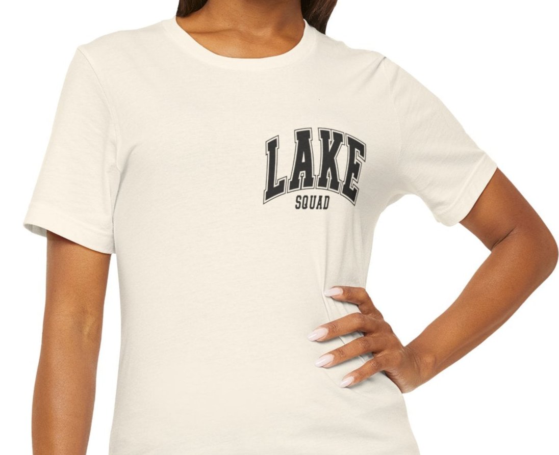 Lake Squad - You Had Me At Day Drinking - Front & Back - colorful font - Unisex Tee