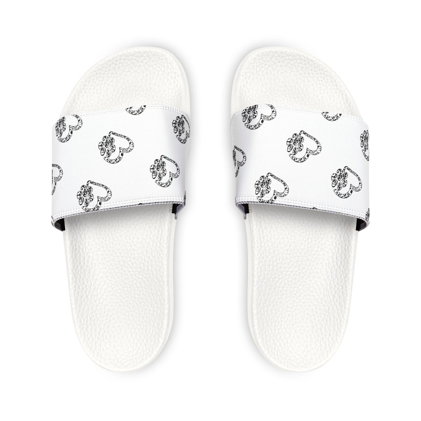 Women's Removable-Strap Sandals - Celestial and Black & White Heart Shaped Paw prints