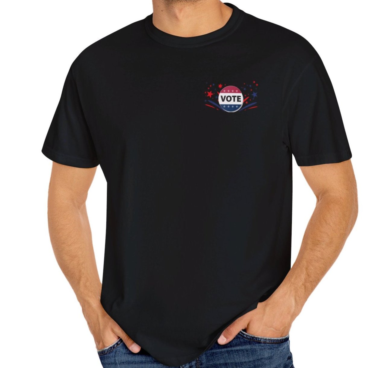 Double-sided Childless Dog Ladies for Kamala with American Flag & Vote - 2024 Election T-shirt