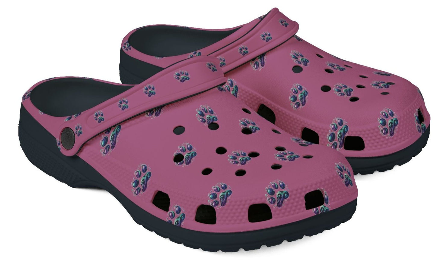 Foam Rubber Shoes - Paw Prints - Men's & Women's - Pink