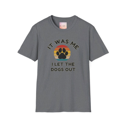 It Was Me I Let The Dogs Out Retro Sunset Tee