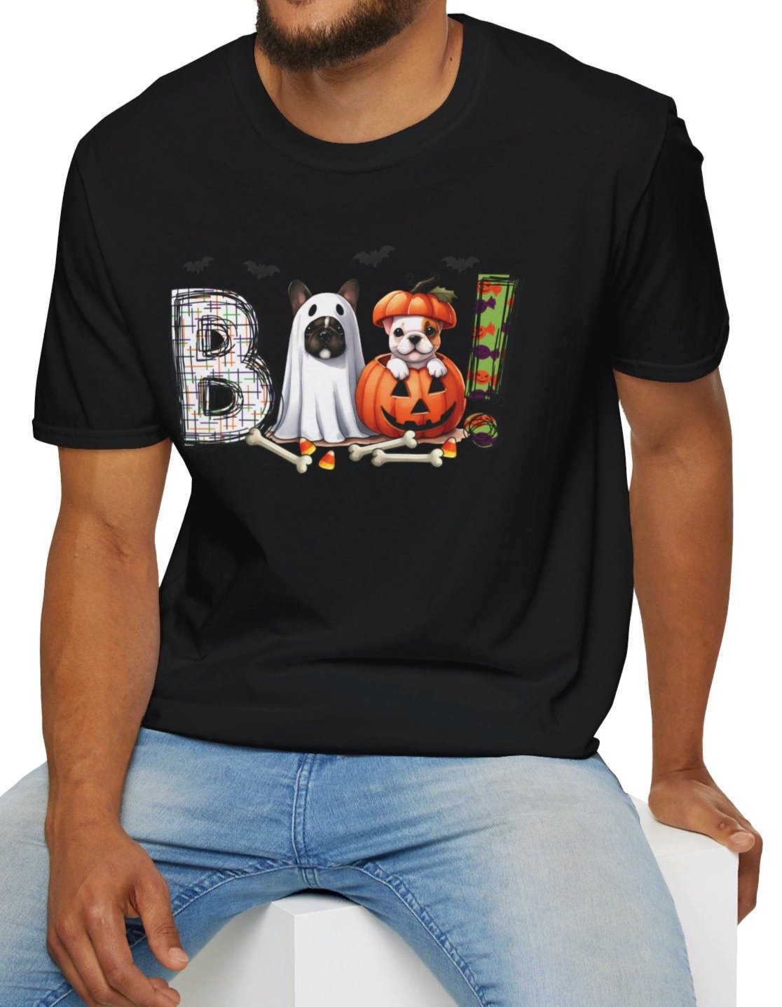 Dog Ghost and Dog Pumpkin Boo themed Halloween Shirt