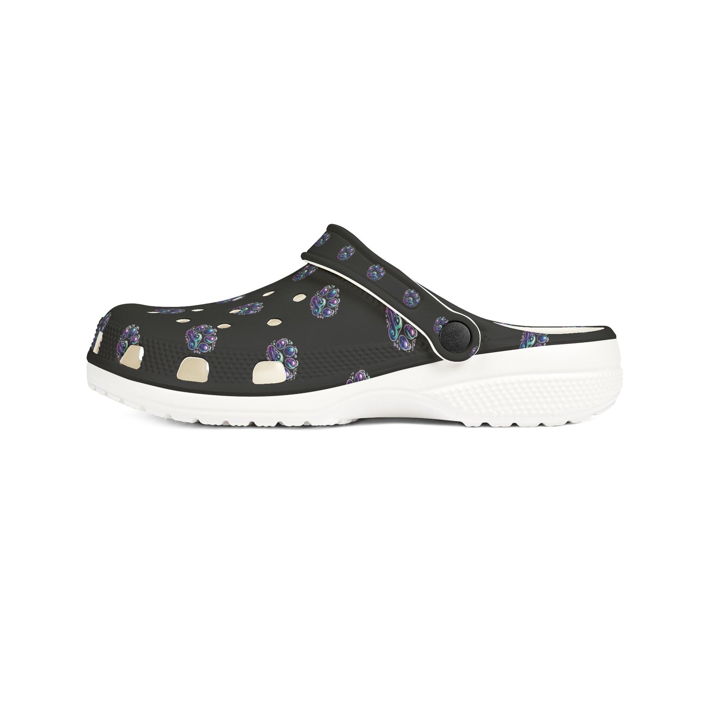 Foam Rubber Shoes - Paw Print - Men's & Women's - Black