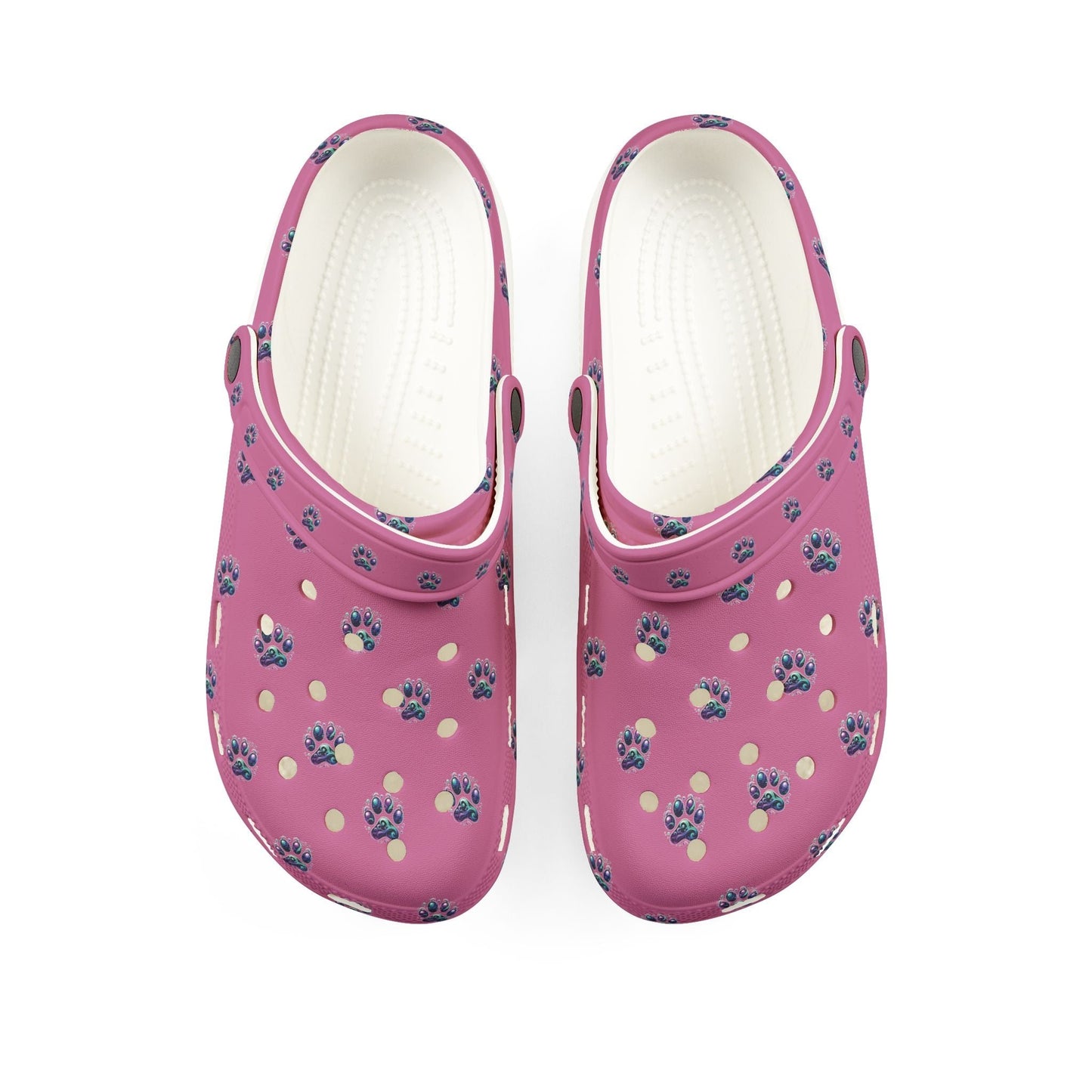 Foam Rubber Shoes - Paw Prints - Men's & Women's - Pink