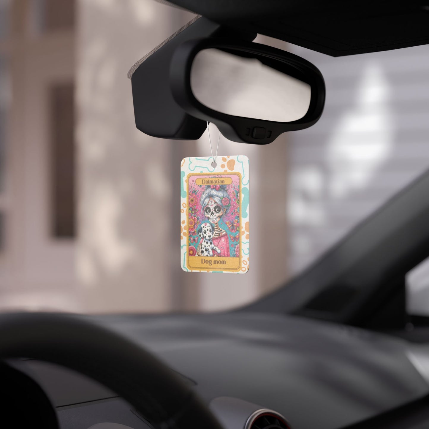 Car Air Freshener - Halloween Skeleton Tarot Card, Dog Mom, Dalmation