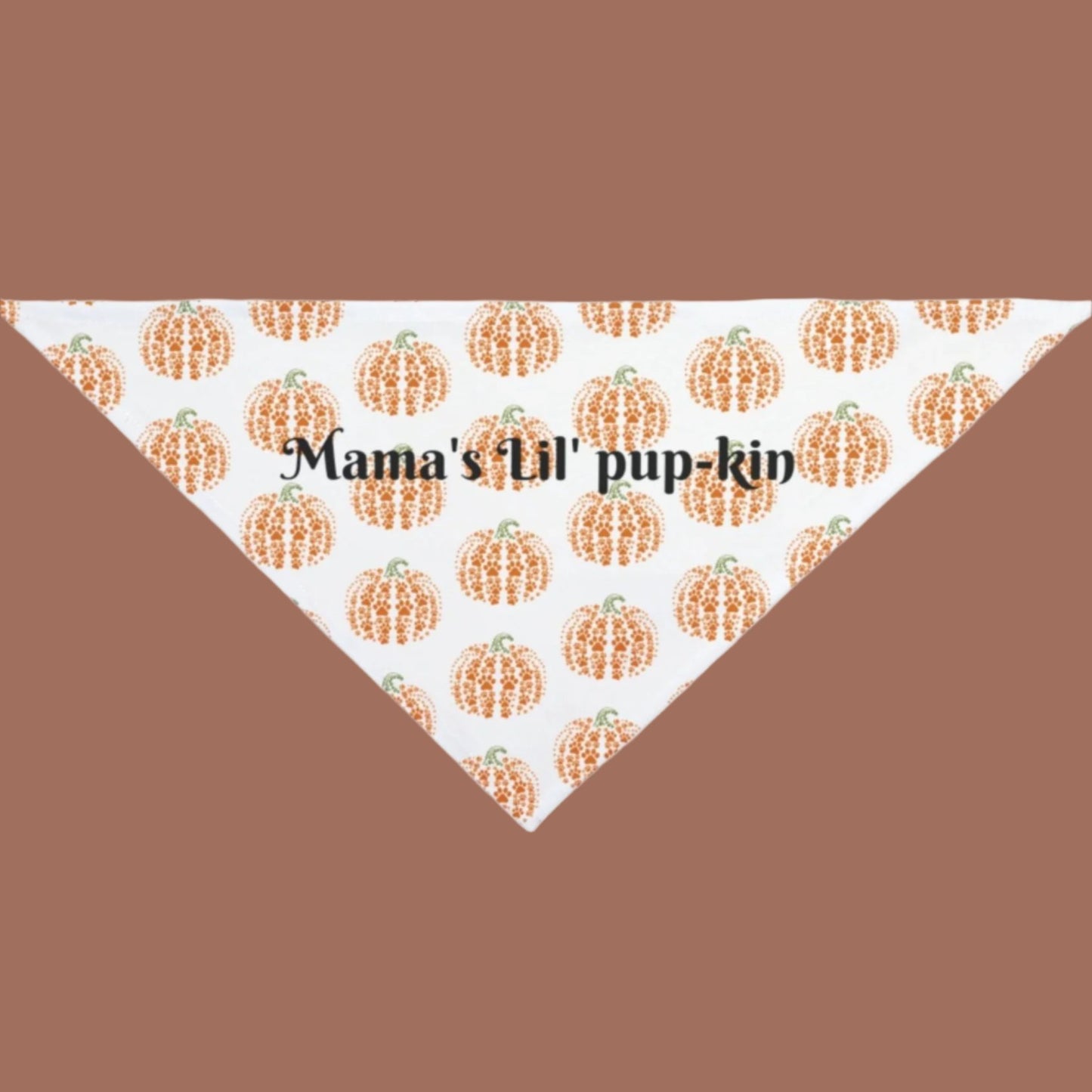 Dog Bandana - Mama's Lil' Pup-kin - Fall Festive Paw Print Pumpkin Pet Bandana