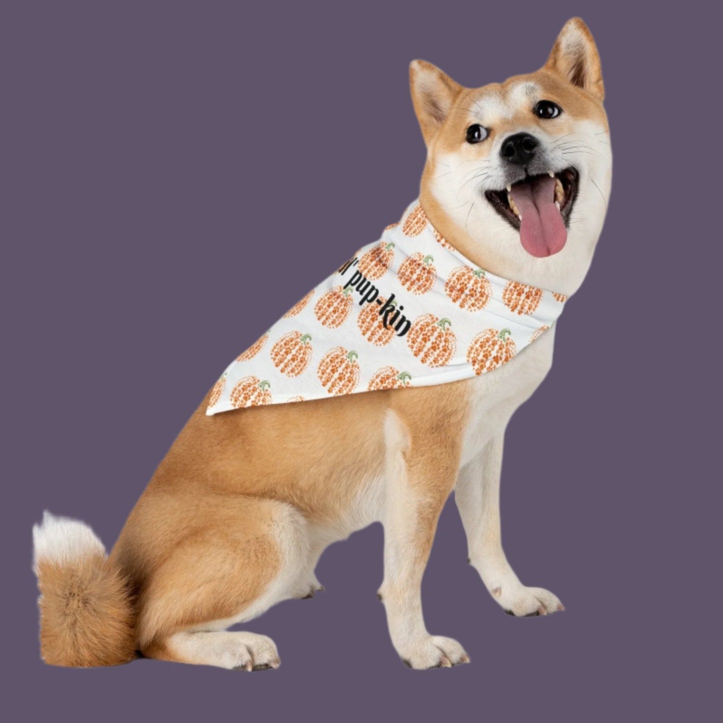 Dog Bandana - Mama's Lil' Pup-kin - Fall Festive Paw Print Pumpkin Pet Bandana