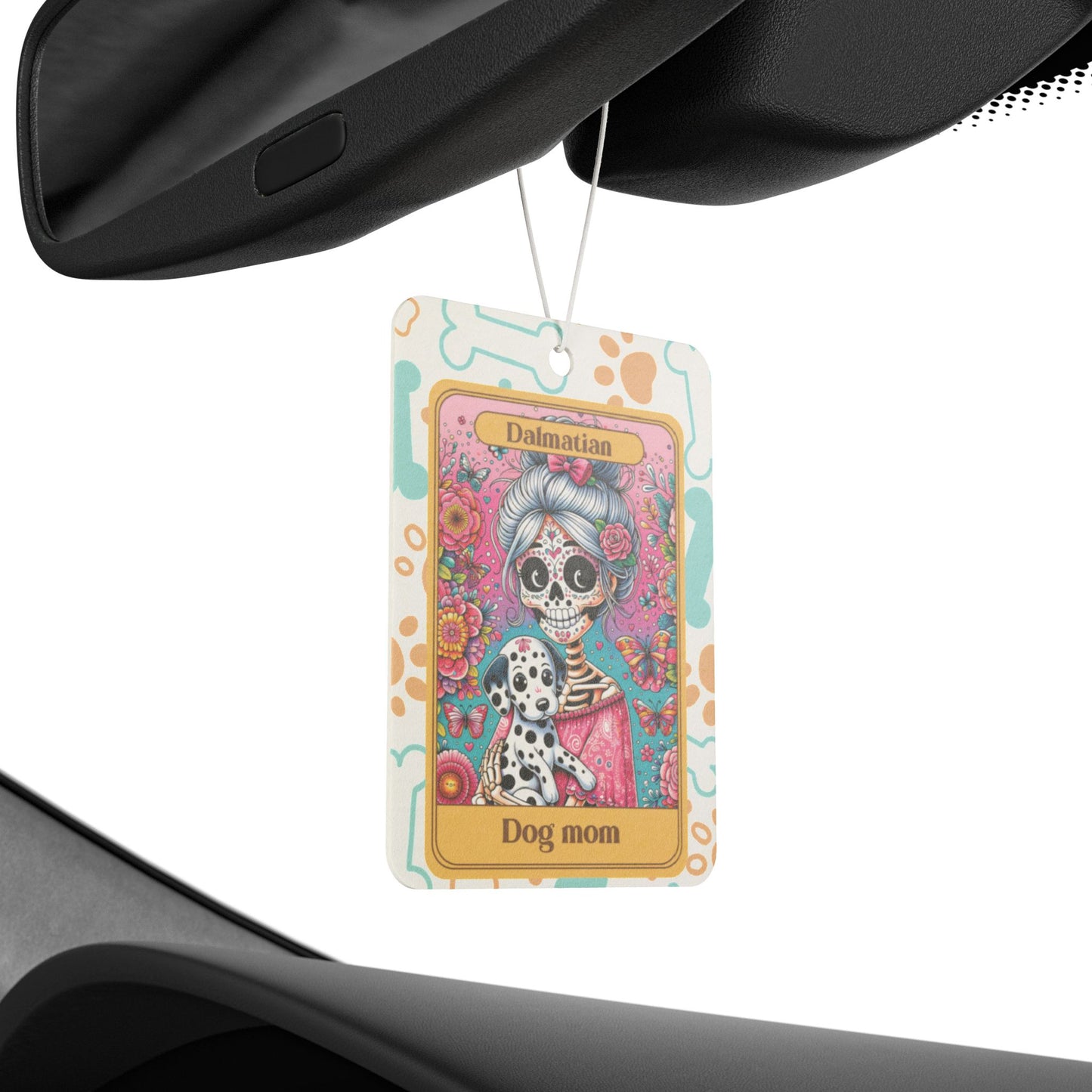 Car Air Freshener - Halloween Skeleton Tarot Card, Dog Mom, Dalmation