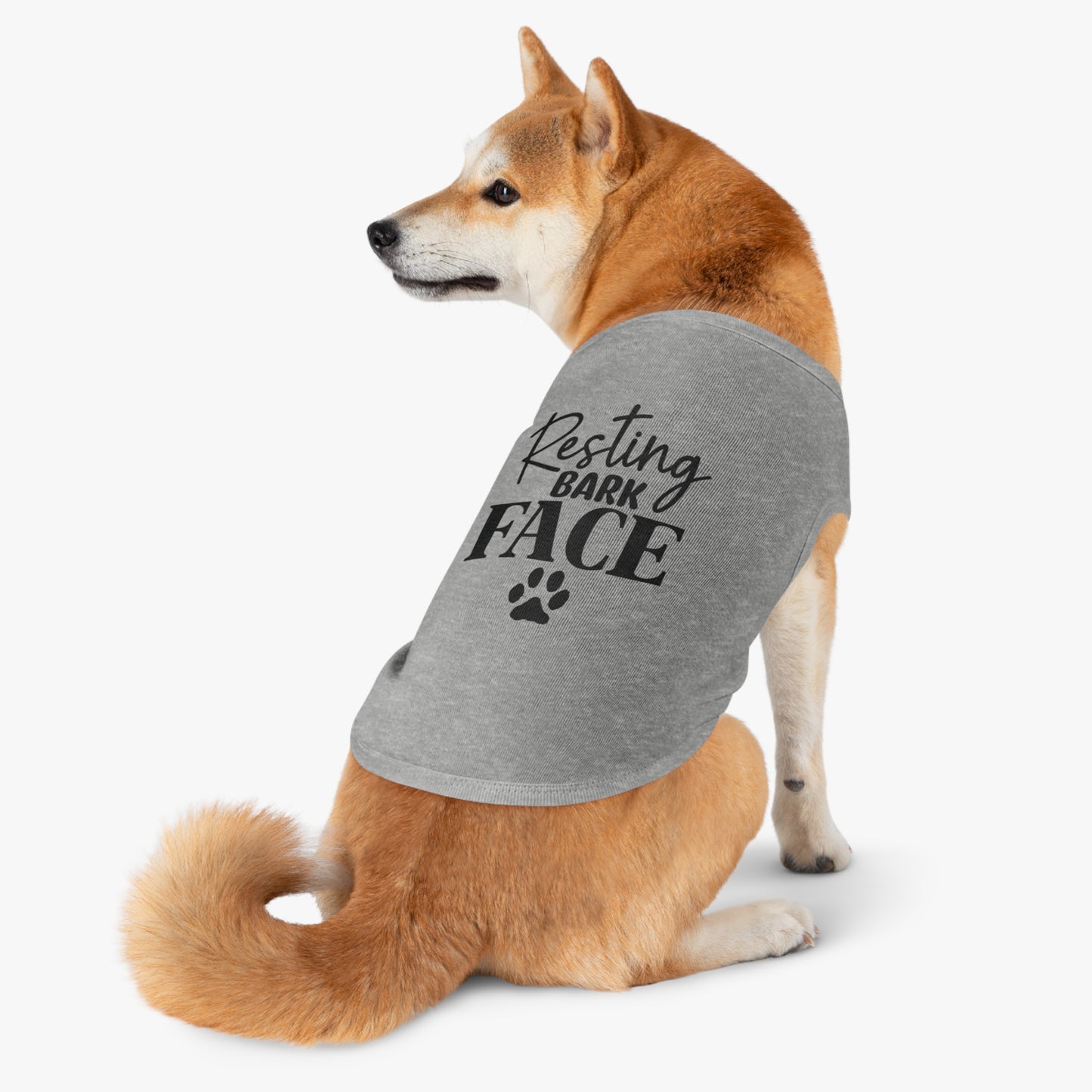 Funny Dog Shirt - Resting Bark Face with black font