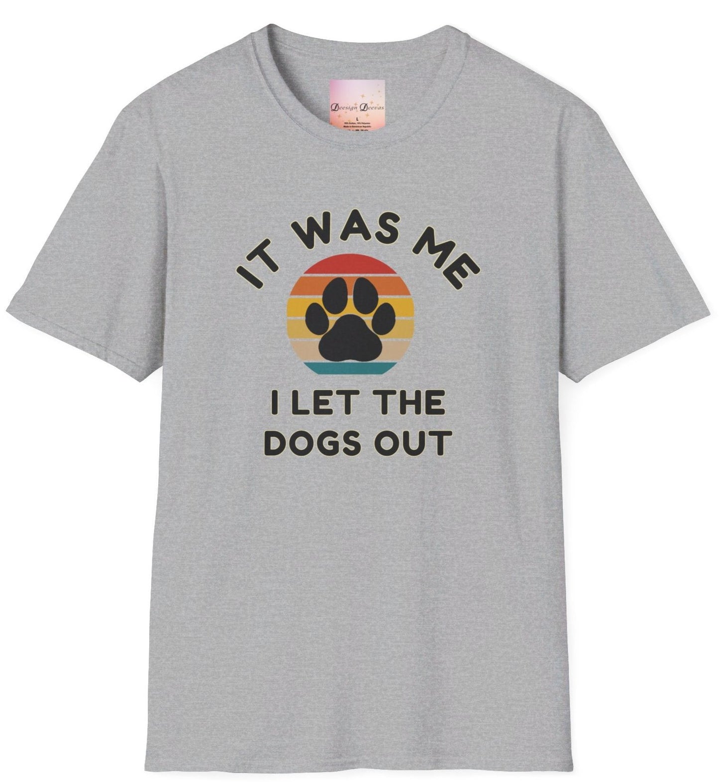 It Was Me I Let The Dogs Out Retro Sunset Tee