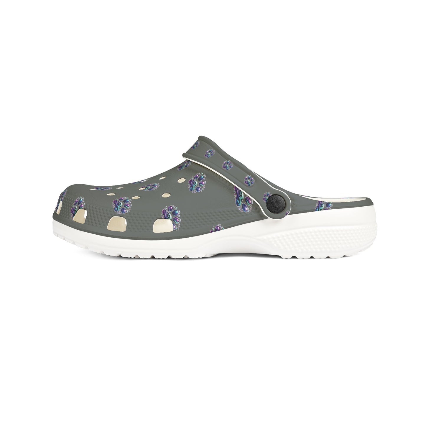 Foam Rubber Shoes - Paw Print - Men's & Women's - Dark Grey