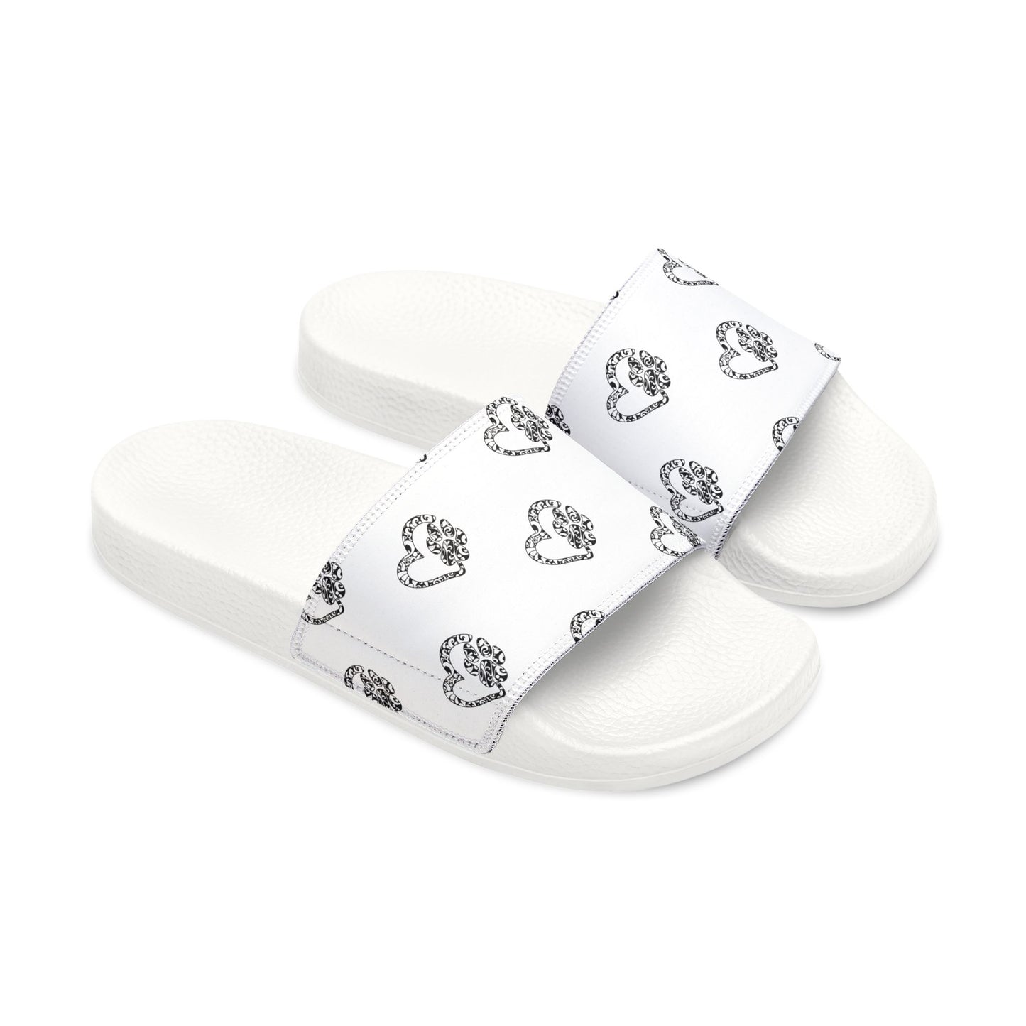 Women's Removable-Strap Sandals - Celestial and Black & White Heart Shaped Paw prints