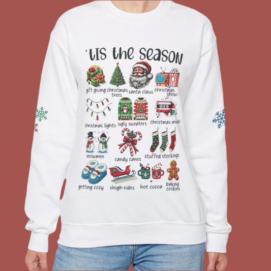 Classic 'Tis The Season Christmas Winter Festive Holiday Sweatshirt