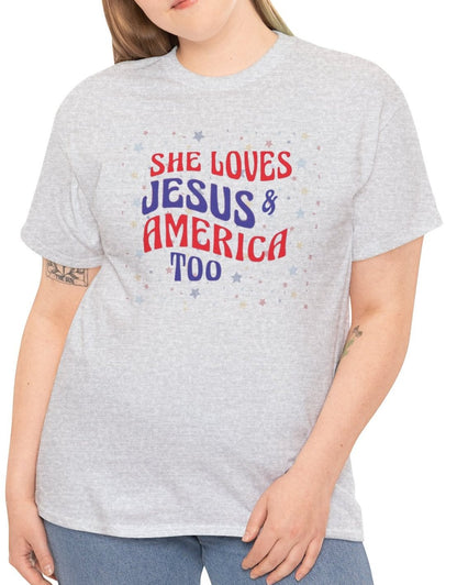 She loves Jesus & America too - Women's Tee