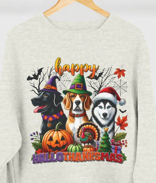 Happy HalloThanksMas Dog - Holiday Sweatshirt