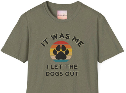 It Was Me I Let The Dogs Out Retro Sunset Tee