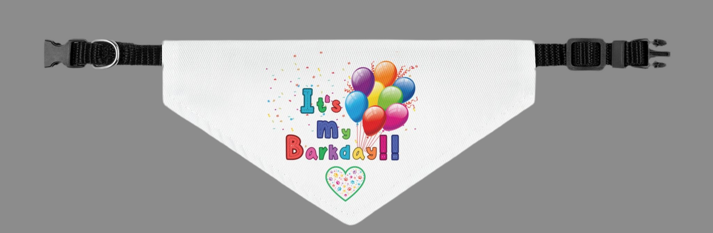 Dog Birthday Bandana Collar - It's My Barkday - size Small