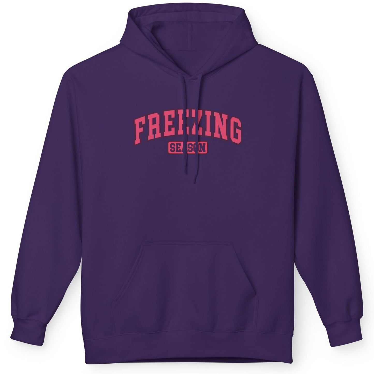 Freezing Season - Fleece Hooded Sweatshirt - Pink Font