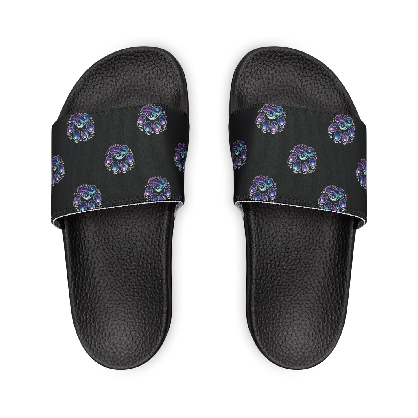 Women's Removable-Strap Sandals - Celestial and Black & White Heart Shaped Paw prints