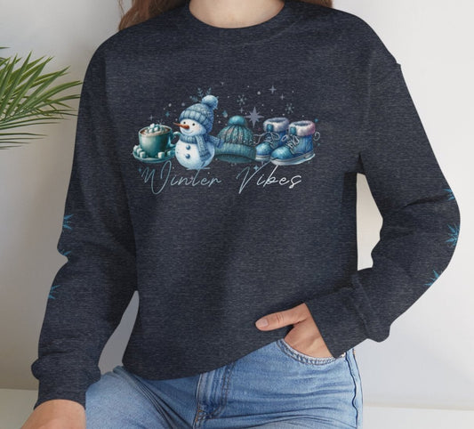 Winter Vibes - Festive Snowman Winter Sweatshirt