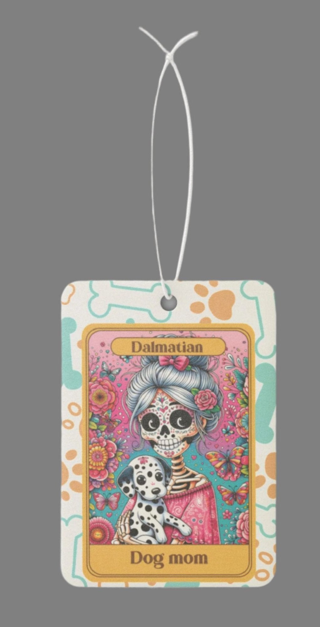 Car Air Freshener - Halloween Skeleton Tarot Card, Dog Mom, Dalmation