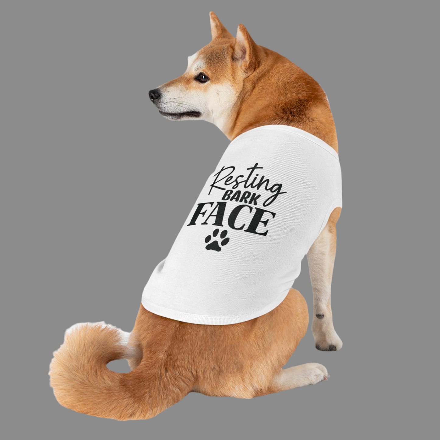 Funny Dog Shirt - Resting Bark Face with black font