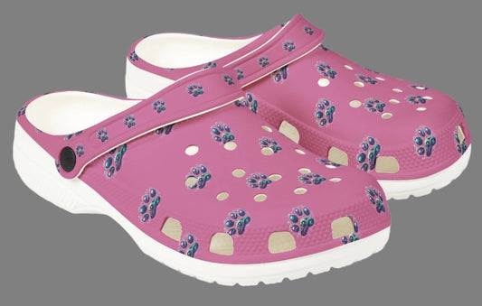 Foam Rubber Shoes - Paw Prints - Men's & Women's - Pink