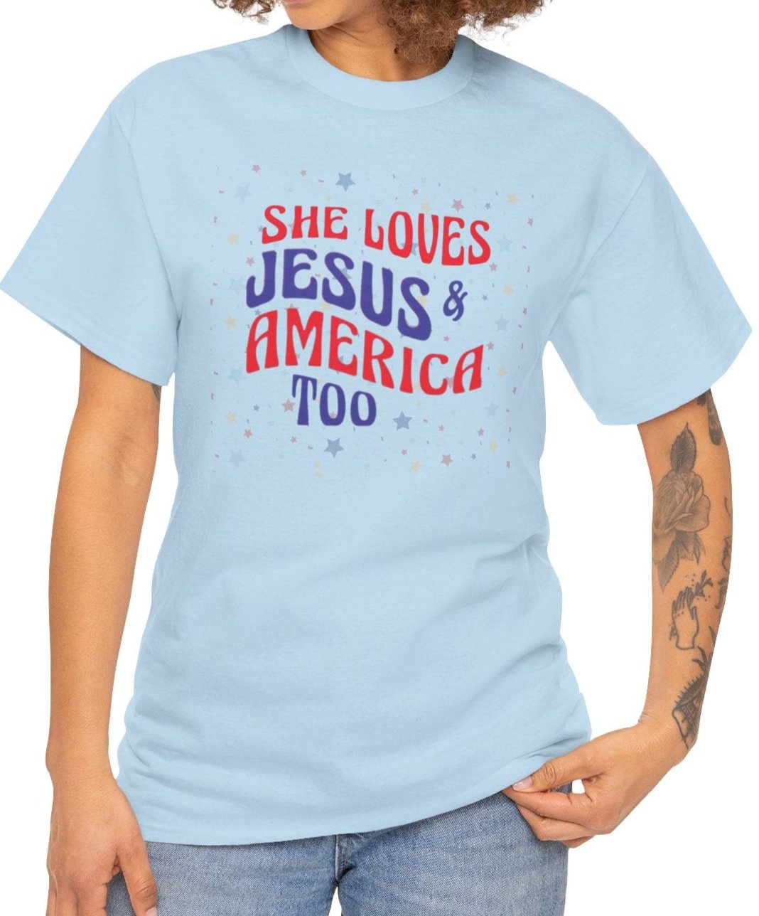 She loves Jesus & America too - Women's Tee