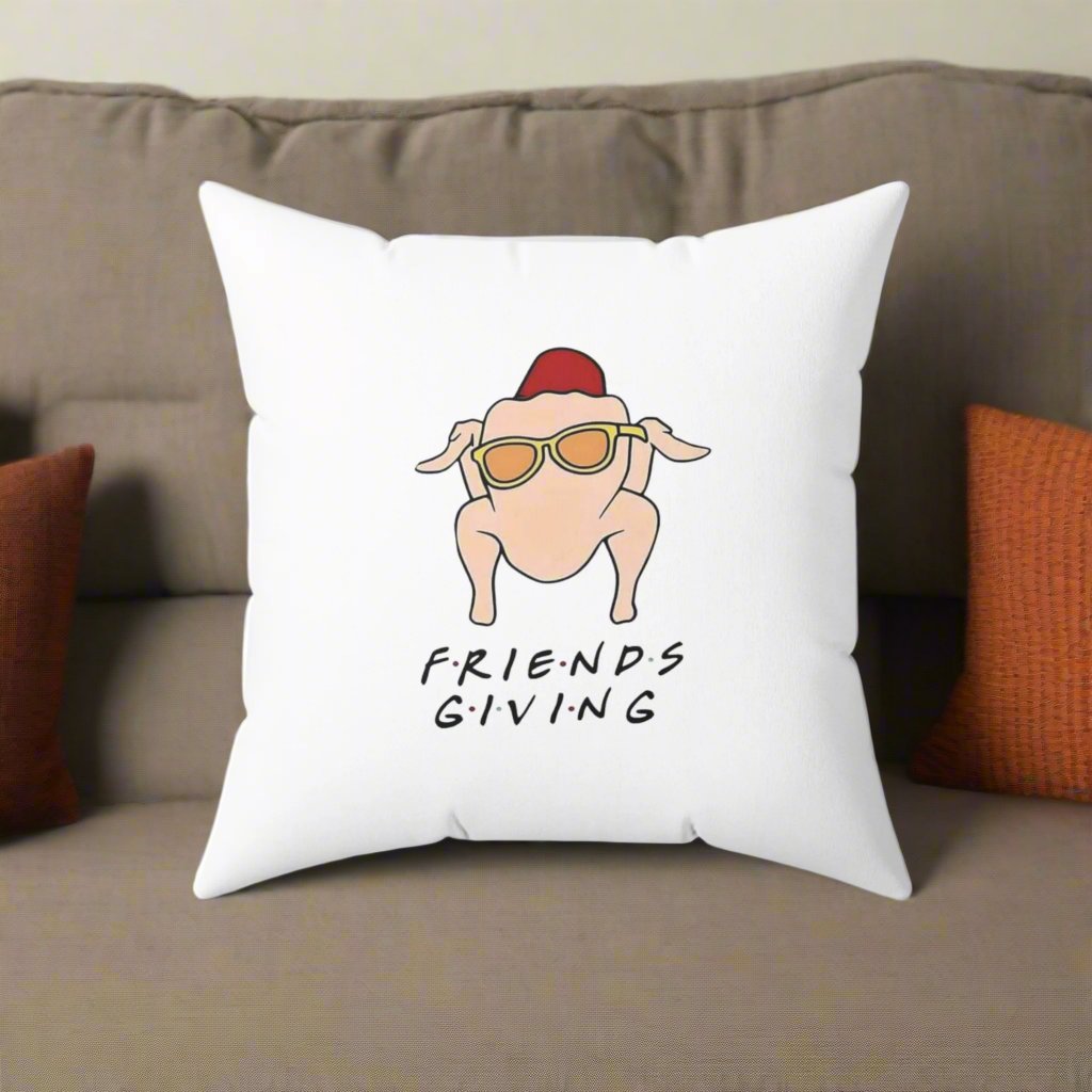 Funny Friends Giving - Thanksgiving Double-Sided Square Pillow