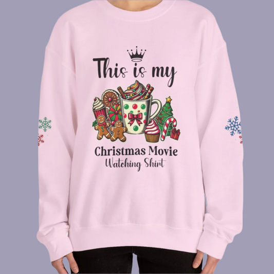 This is My Christmas Movie Watching Shirt - Funny Winter Festive Holiday Sweatshirt