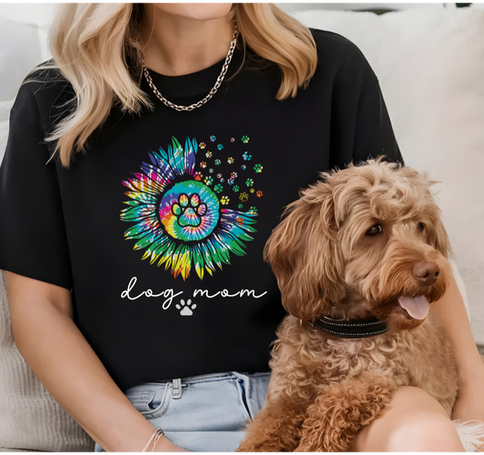 Dog Mom Tie Dye Daisy Flower Shirt