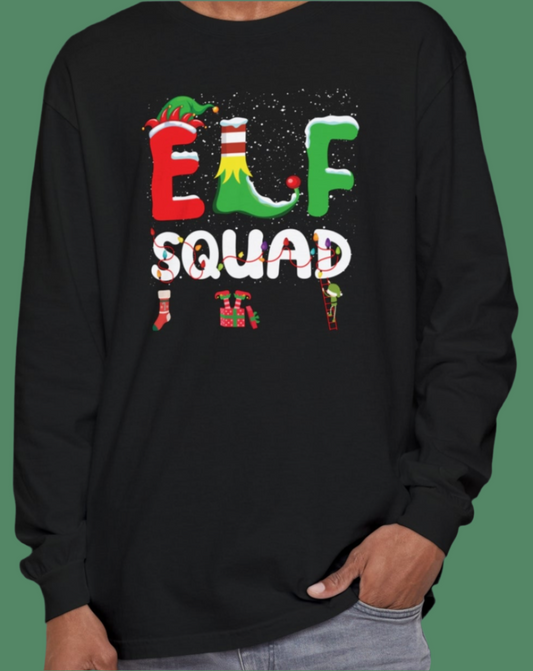 Elf Squad Holiday Family Matching Long Sleeve T-Shirt